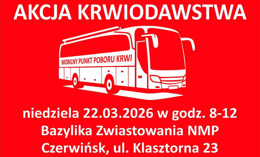 Akcja krwiodawstwa - 22 marca w Czerwińsku
